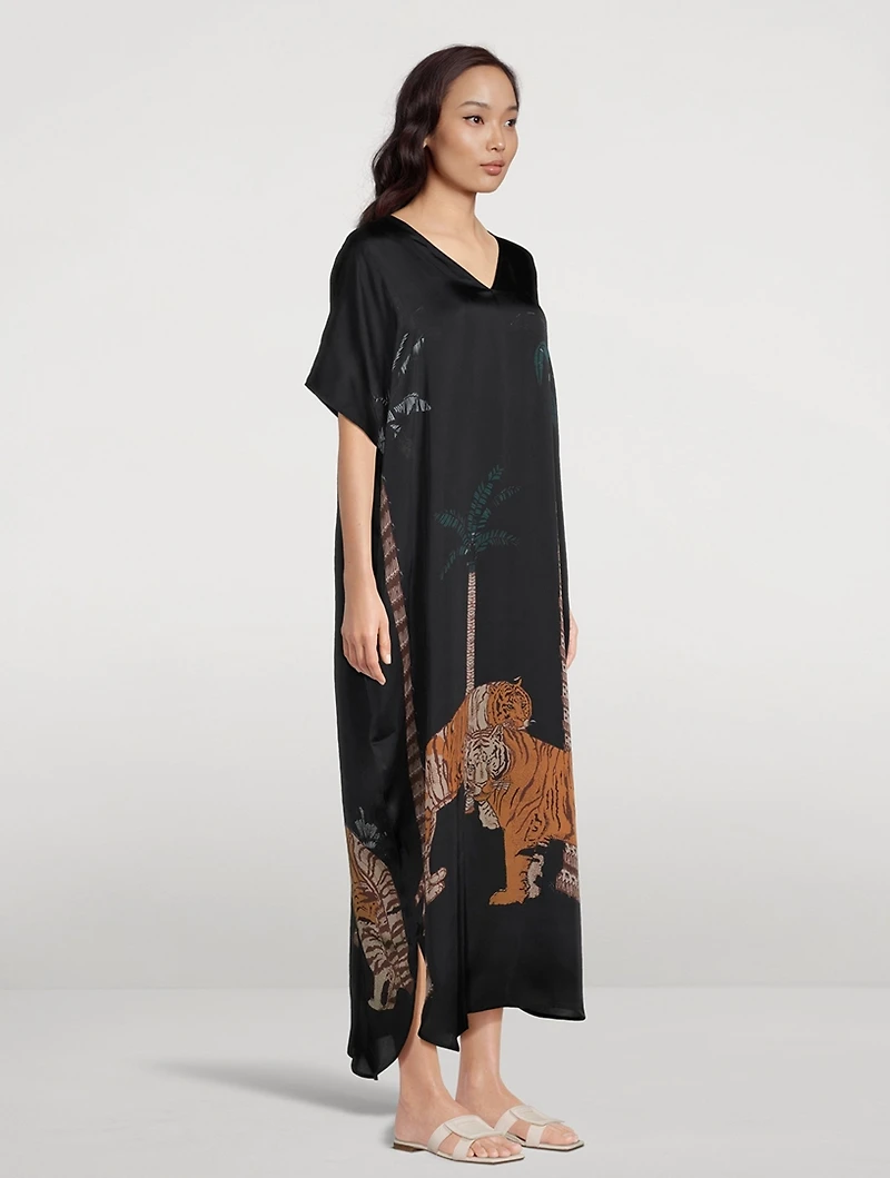 Xim Long Kaftan Tiger Print
