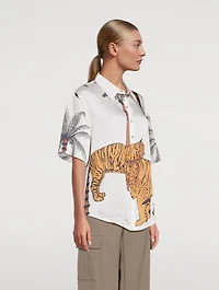 Aries Short-Sleeve Shirt Tiger Print