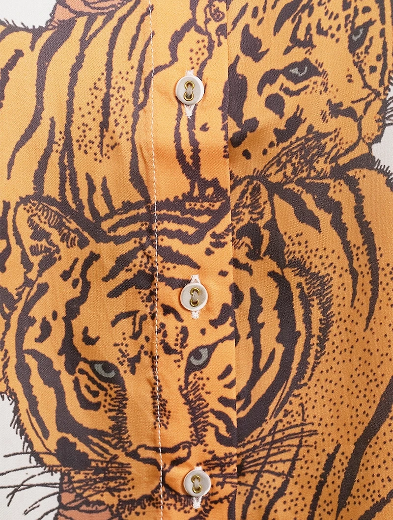 Aries Short-Sleeve Shirt Tiger Print