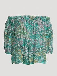 Fenji Printed Off-The-Shoulder Top