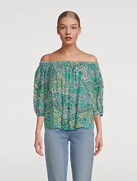 Fenji Printed Off-The-Shoulder Top