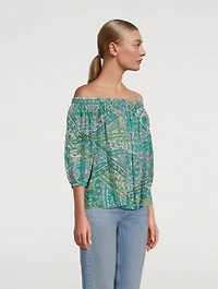 Fenji Printed Off-The-Shoulder Top