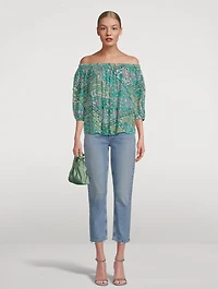 Fenji Printed Off-The-Shoulder Top
