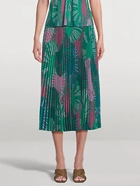 Neo Pleated Maxi Skirt Fern Print