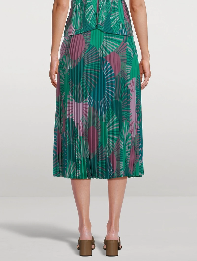 Neo Pleated Maxi Skirt Fern Print