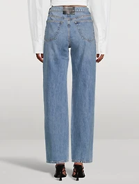 Mid-Rise Relaxed Straight-Leg Jeans With Logo
