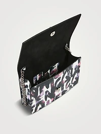 Small Skull Leather Bag In Watercolour Graffiti Print