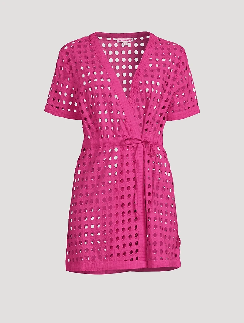 The Sarah Eyelet Wrap Dress