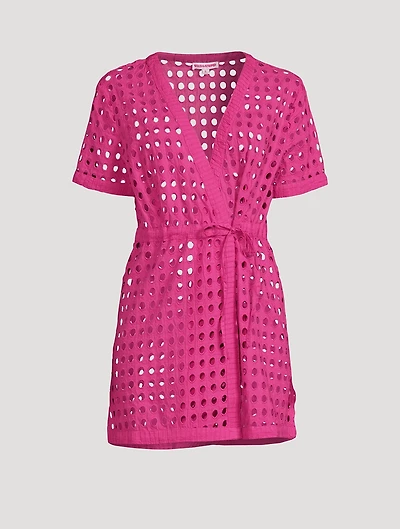 The Sarah Eyelet Wrap Dress