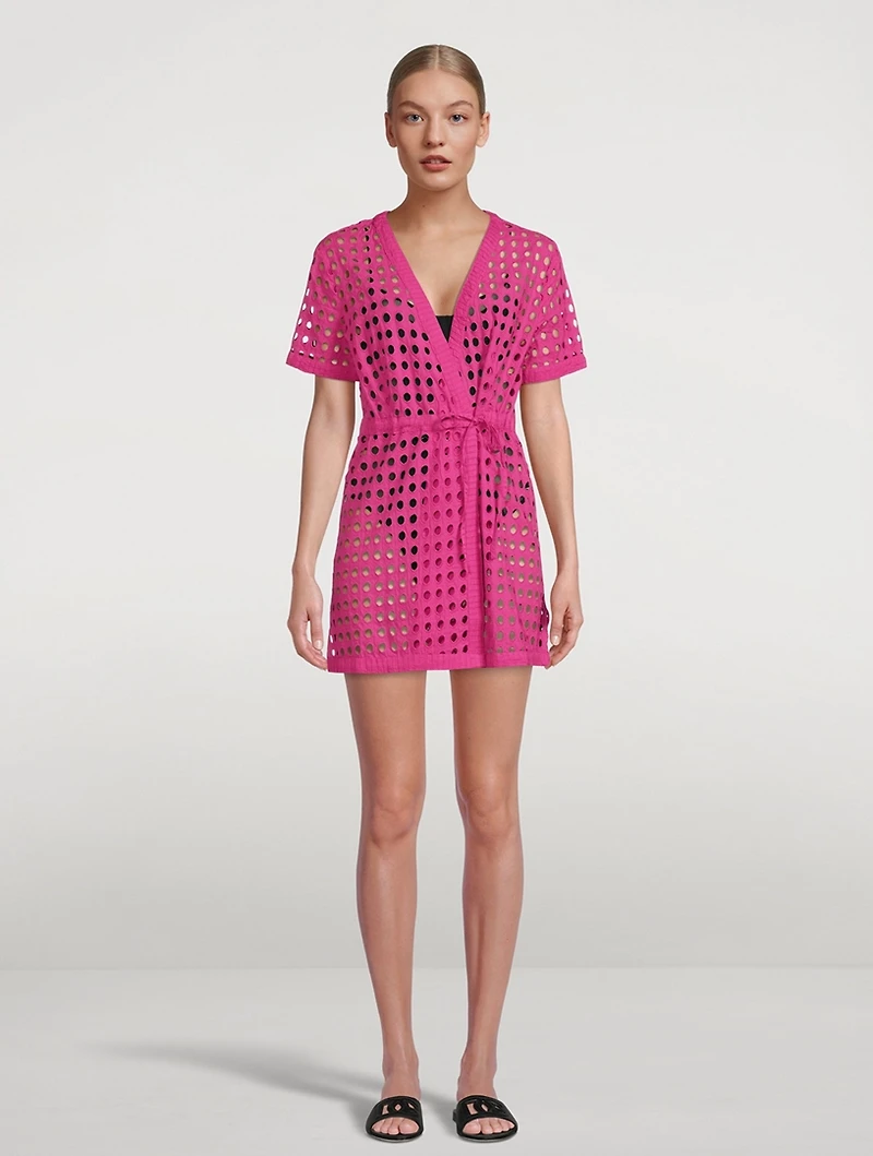 The Sarah Eyelet Wrap Dress