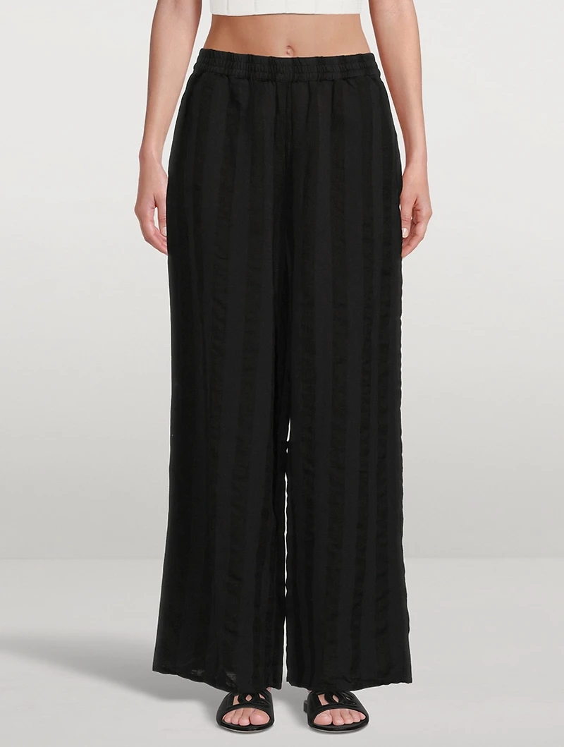 The Delaney Linen Stripe Pants