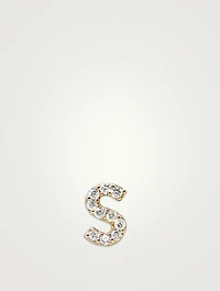 Love Letter Pavé Initial S Stud With Diamonds