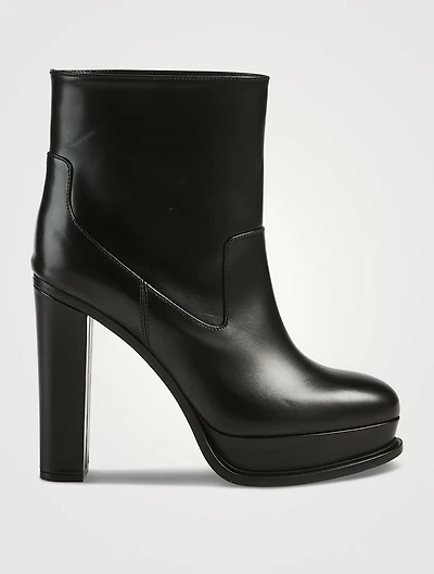 Leather Platform Ankle Boots