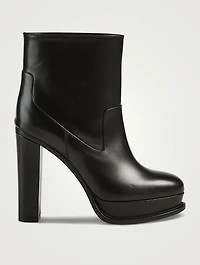 Leather Platform Ankle Boots