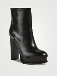 Leather Platform Ankle Boots