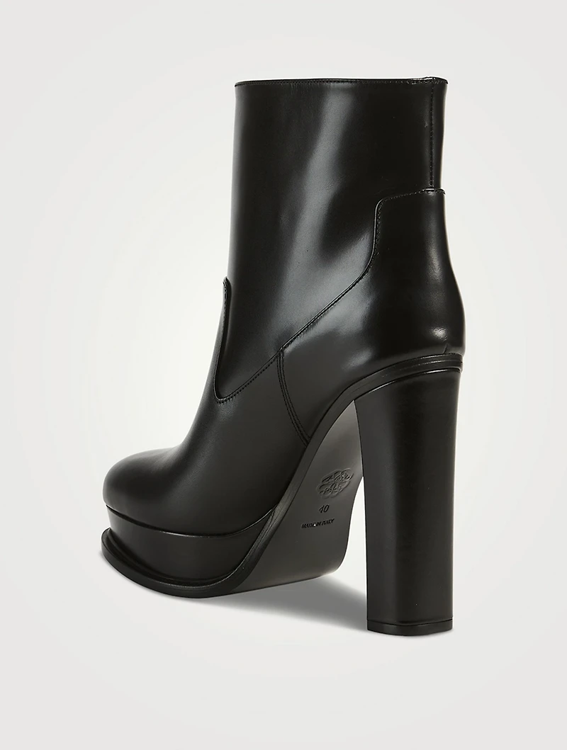 Leather Platform Ankle Boots