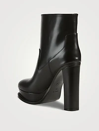 Leather Platform Ankle Boots