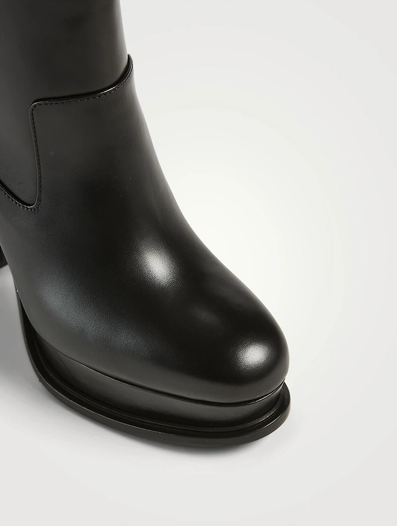 Leather Platform Ankle Boots