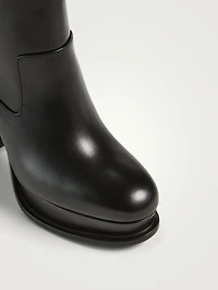 Leather Platform Ankle Boots