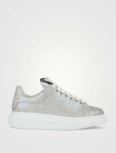 Oversized Glitter Leather Sneakers