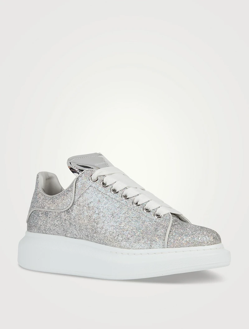 Oversized Glitter Leather Sneakers