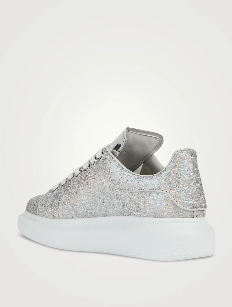 Oversized Glitter Leather Sneakers
