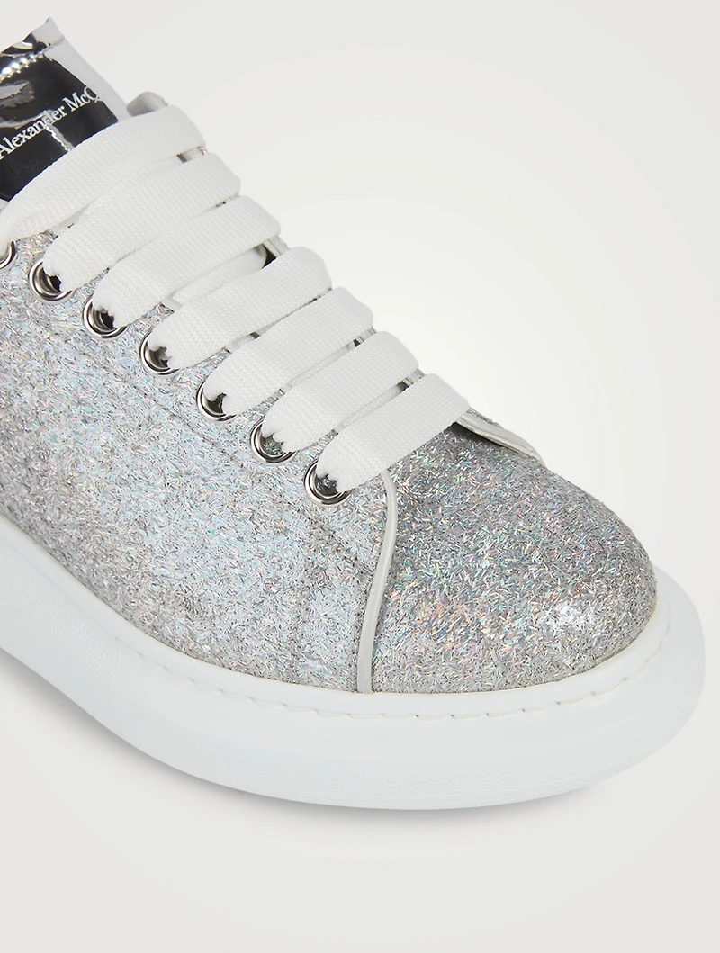 Oversized Glitter Leather Sneakers