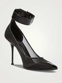 Punk Ankle-Cuff Mesh Pumps