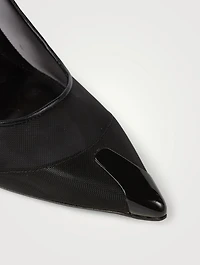 Punk Ankle-Cuff Mesh Pumps