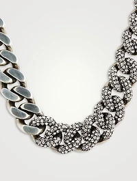 Curb Chain Necklace With Crystals