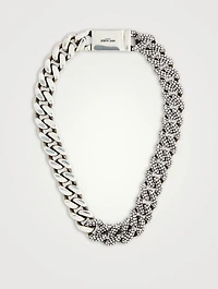 Curb Chain Necklace With Crystals
