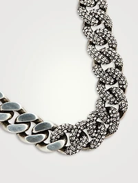 Curb Chain Necklace With Crystals