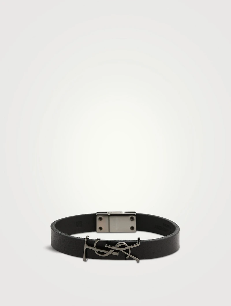 YSL Monogram Leather Strap Bracelet