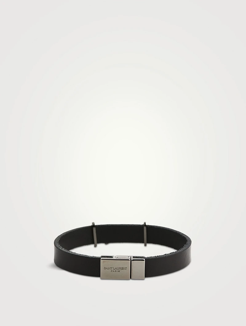 YSL Monogram Leather Strap Bracelet