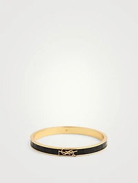 YSL Monogram Lizard-Embossed Leather Bangle Bracelet