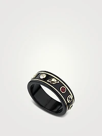 Saturn Icon Thin Band Ring