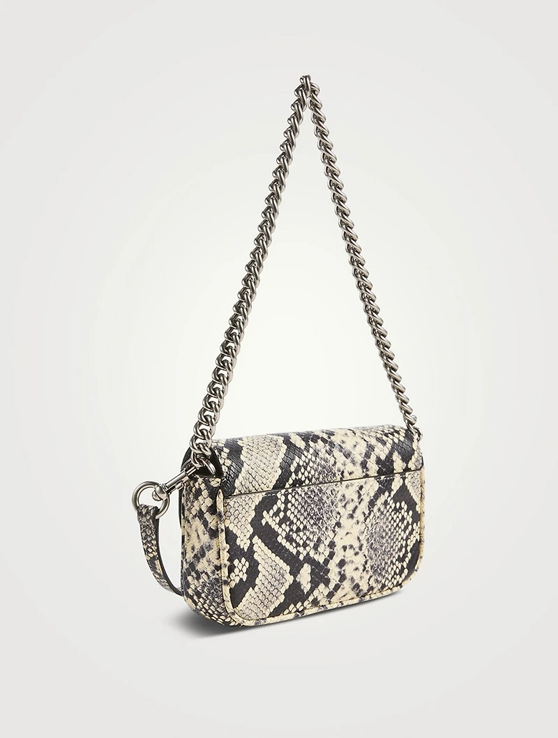 The Mini J Marc Snakeskin-Embossed Leather Shoulder Bag