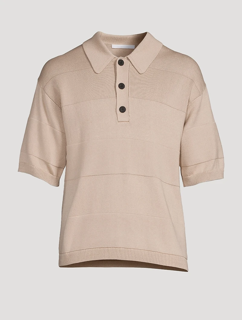 Short-Sleeve Polo Sweater