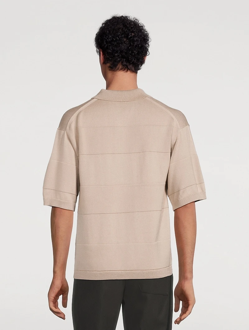 Short-Sleeve Polo Sweater