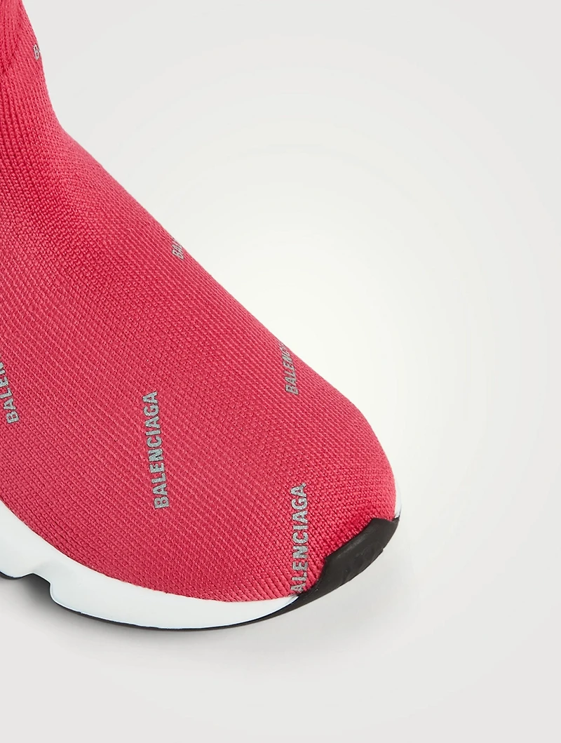 Speed Recycled Knit Sneakers With Reflective Logo