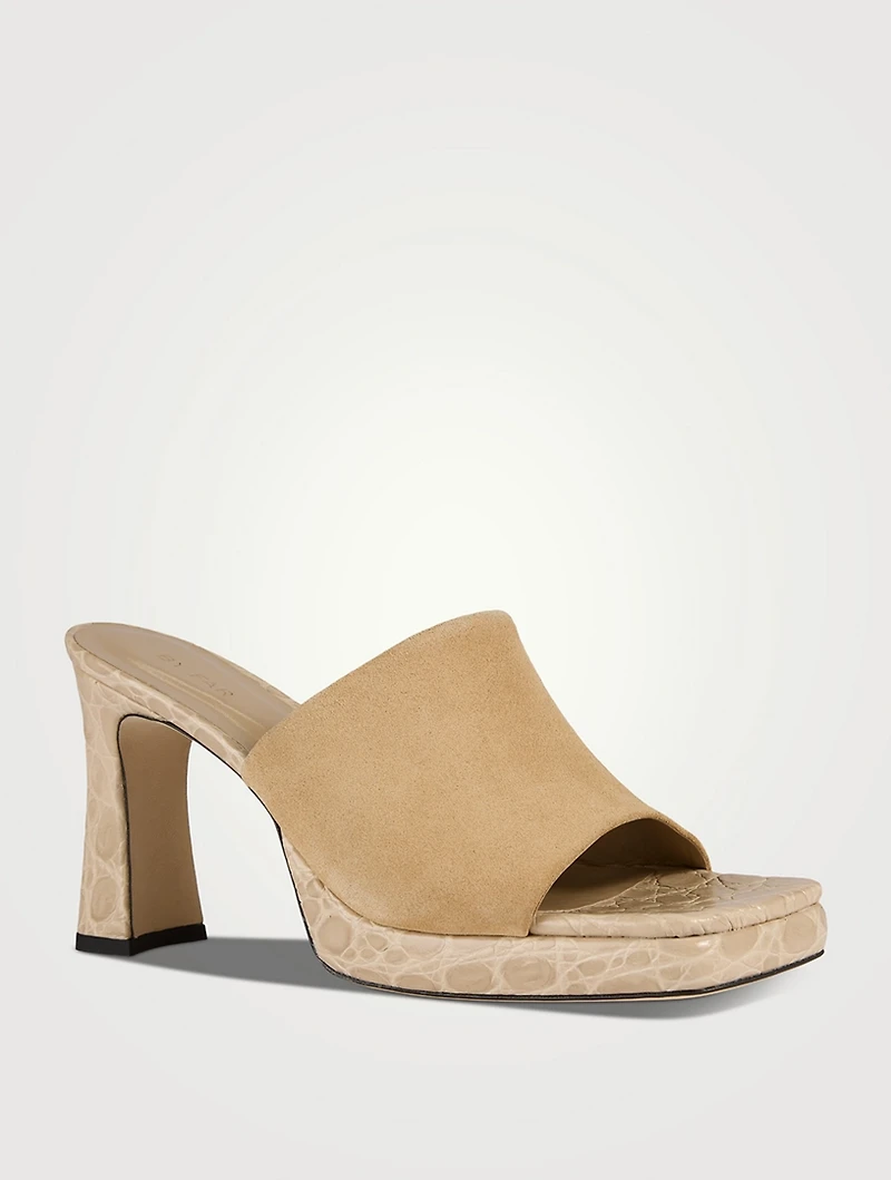 Beliz Leather Platform Mules