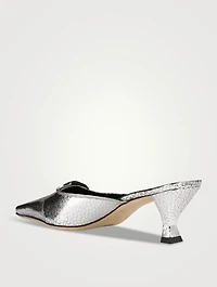 Evelyn Metallic Leather Mules