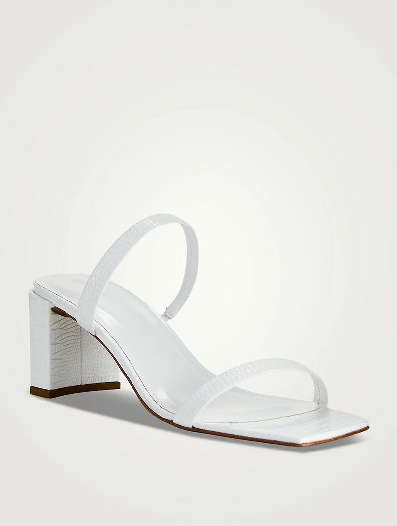 Tanya Croc-Embossed Leather Mules