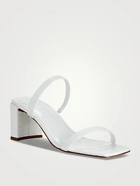 Tanya Croc-Embossed Leather Mules