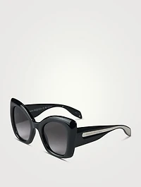 Oversized Curved Sunglasses