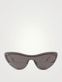 Shield Sunglasses With Studs