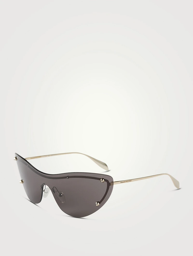 Shield Sunglasses With Studs