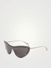 Shield Sunglasses With Studs