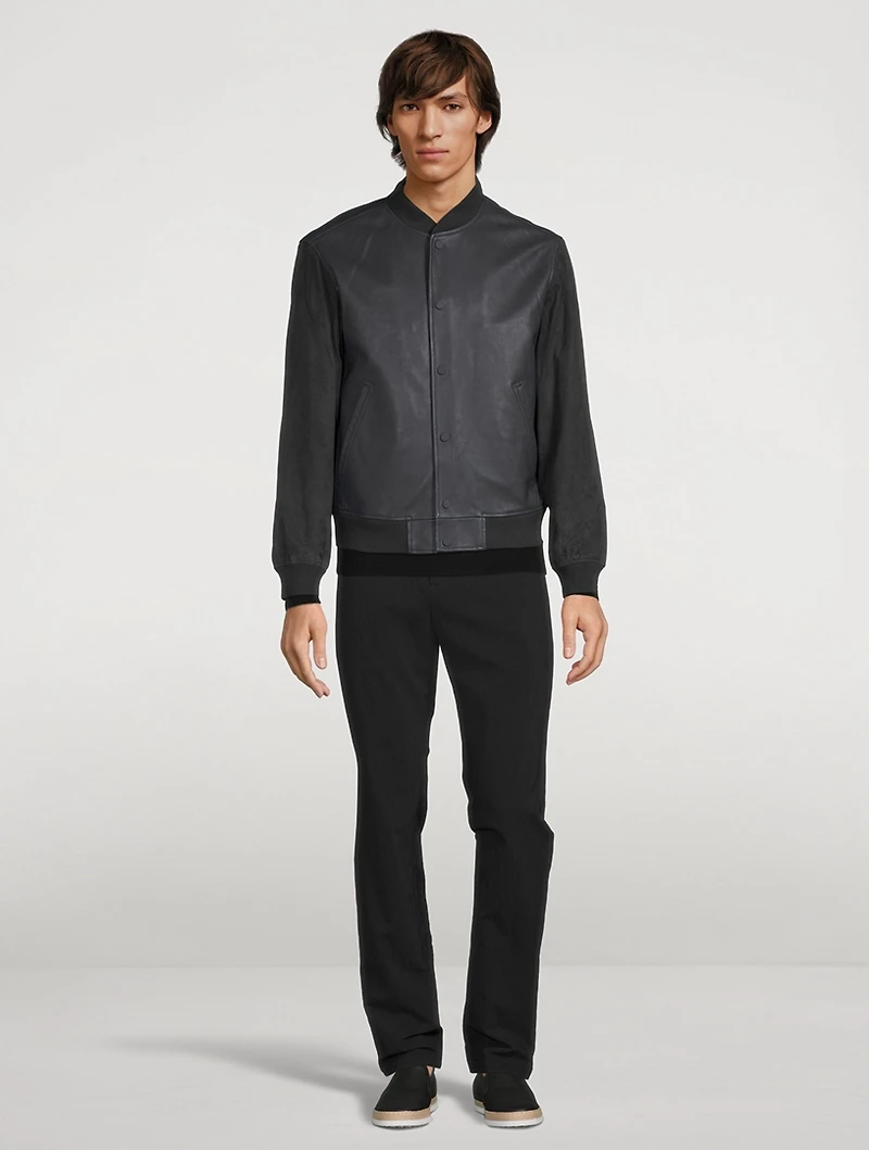 Leather And Suede Varsity Jacket