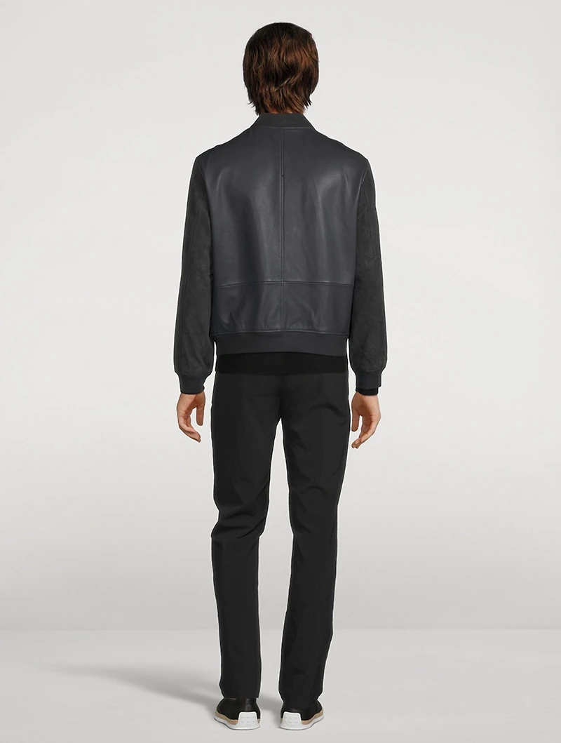 Leather And Suede Varsity Jacket